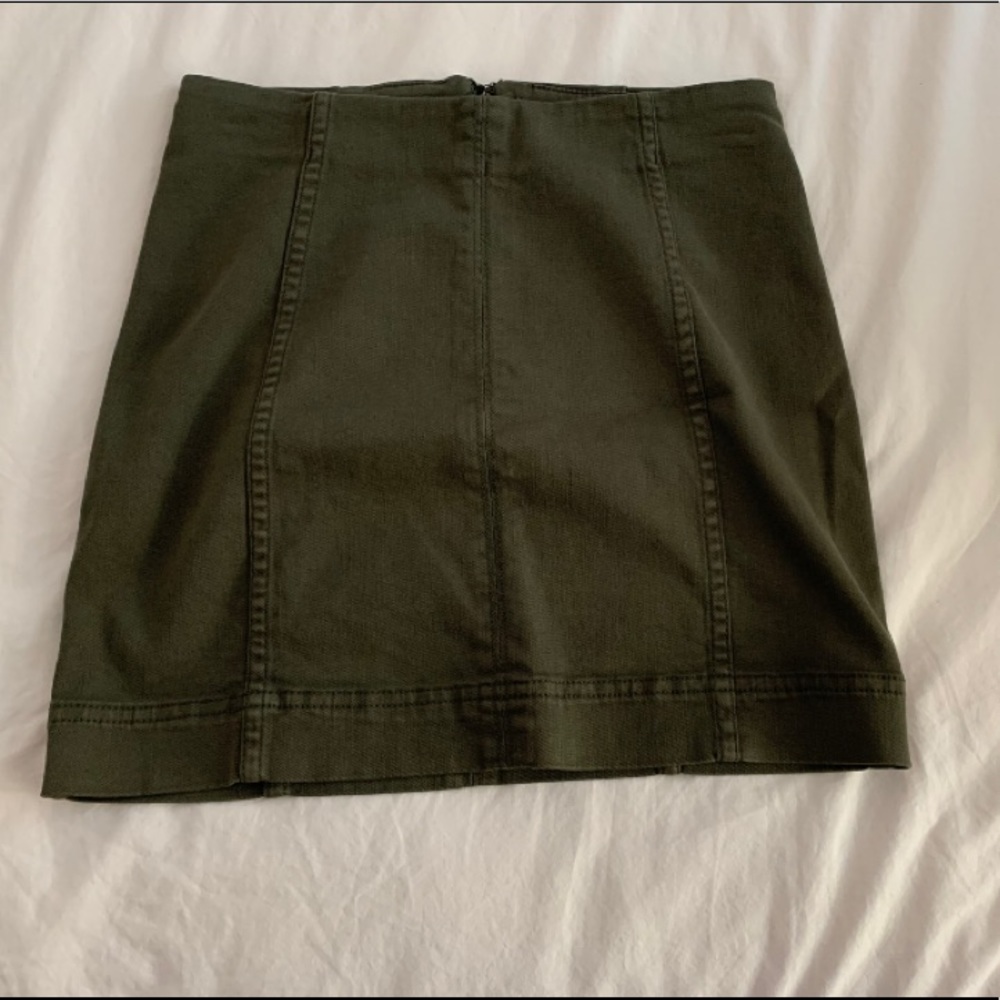Green Denim skirt.